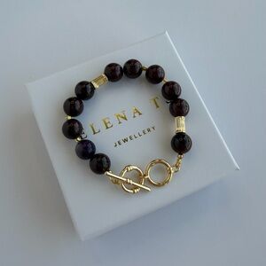 717 Gold Amethyst Stone Bracelet